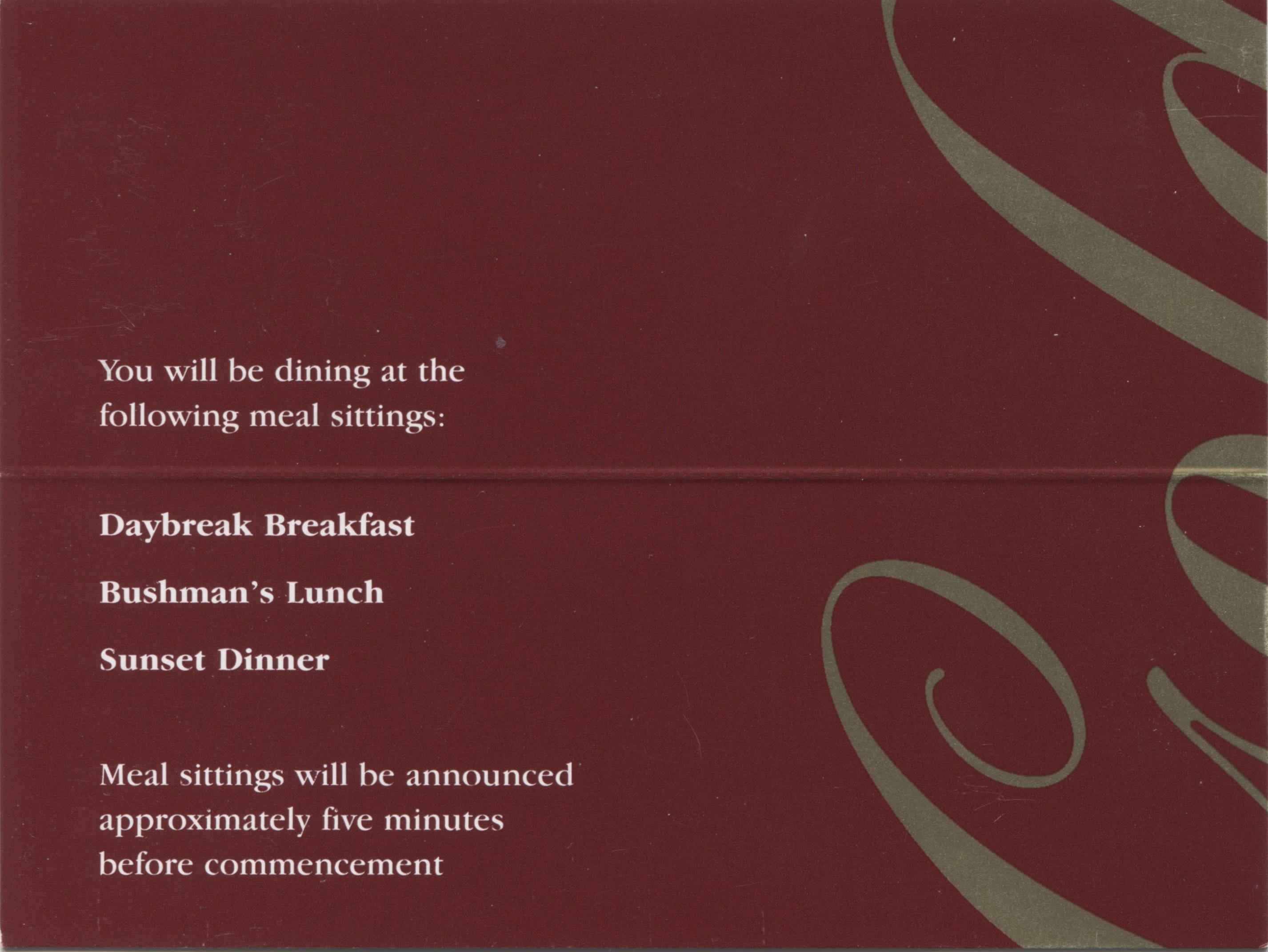 Dining Car guide for my cabin